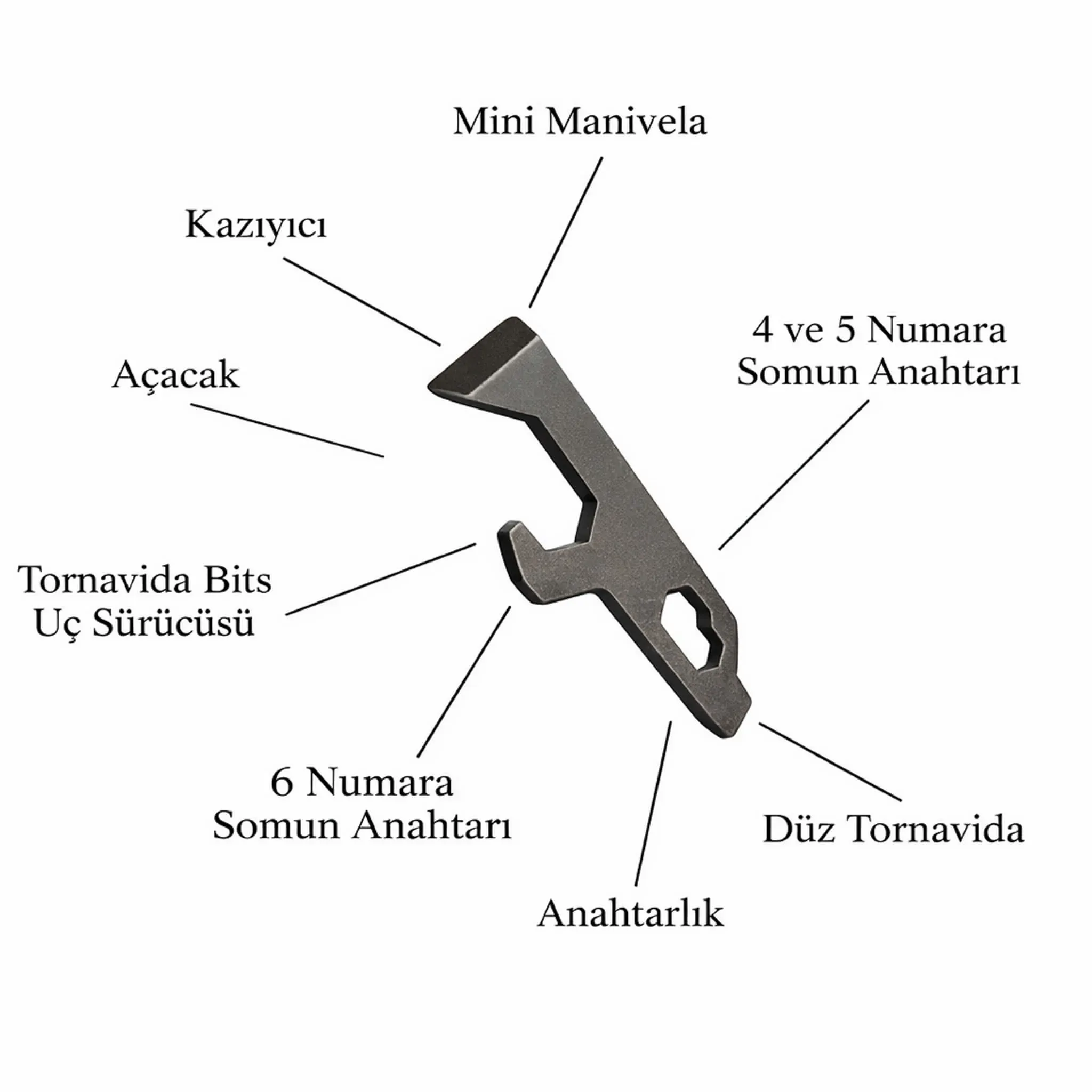 Çok İşlevli Mini Anahtarlık Aleti Versapry