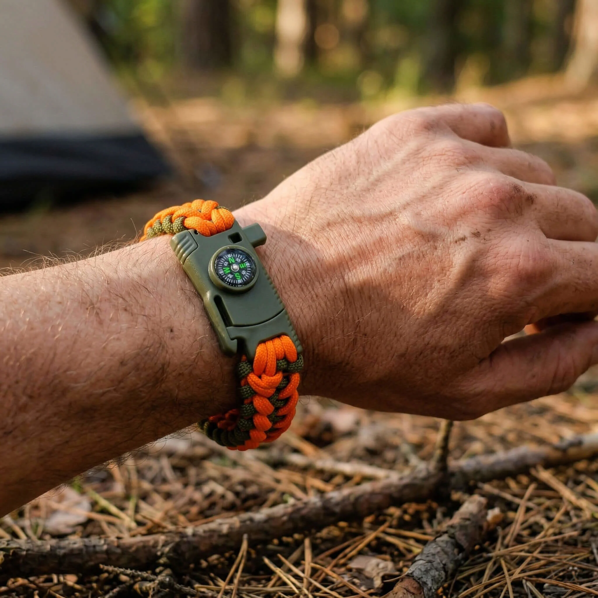 Survival Paracord Bileklik Pusulalı ve Kesici Uçlu Outdoor Bileklik 