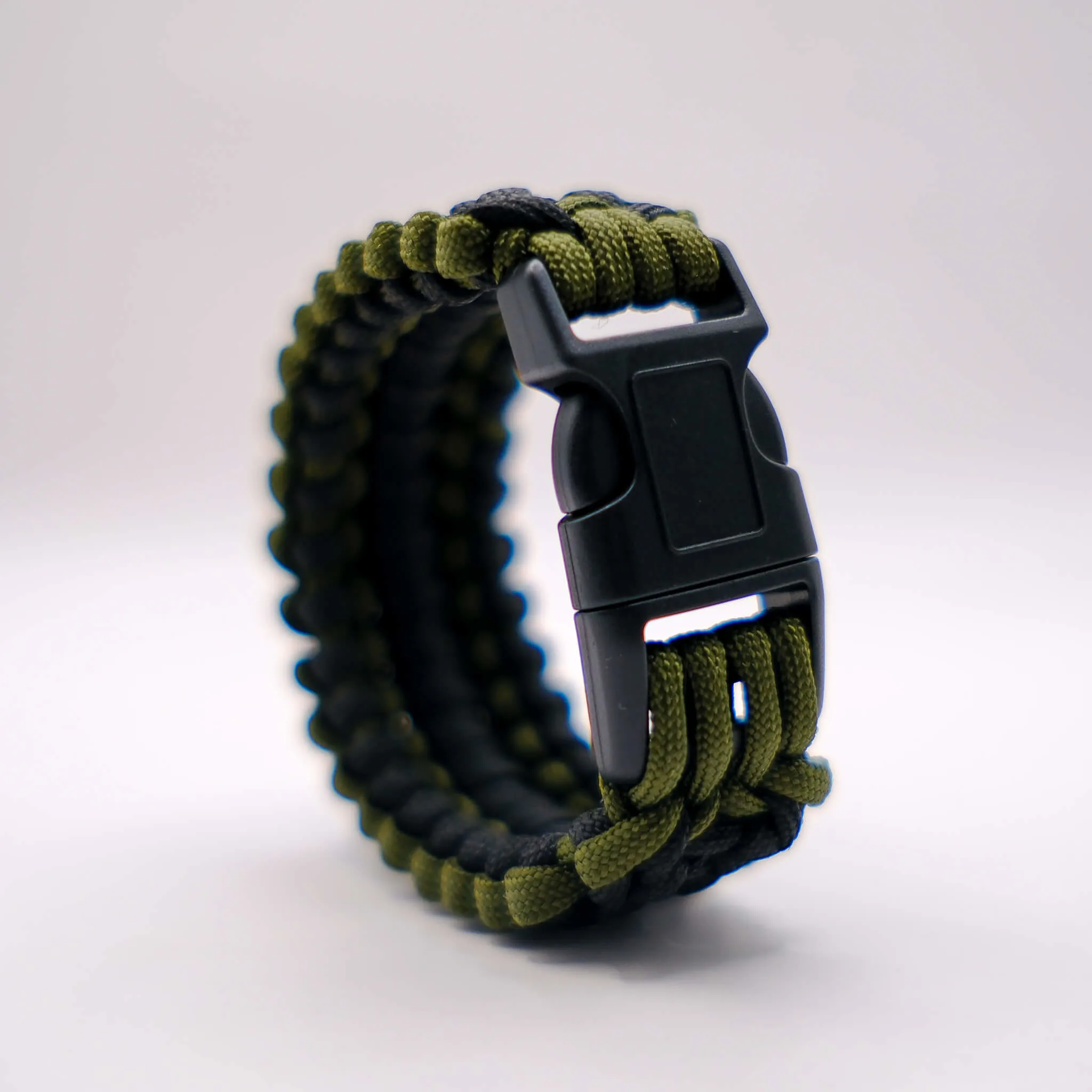 Paracord Survival Bileklik Siyah Haki Outdoor Kamp Bilekliği 