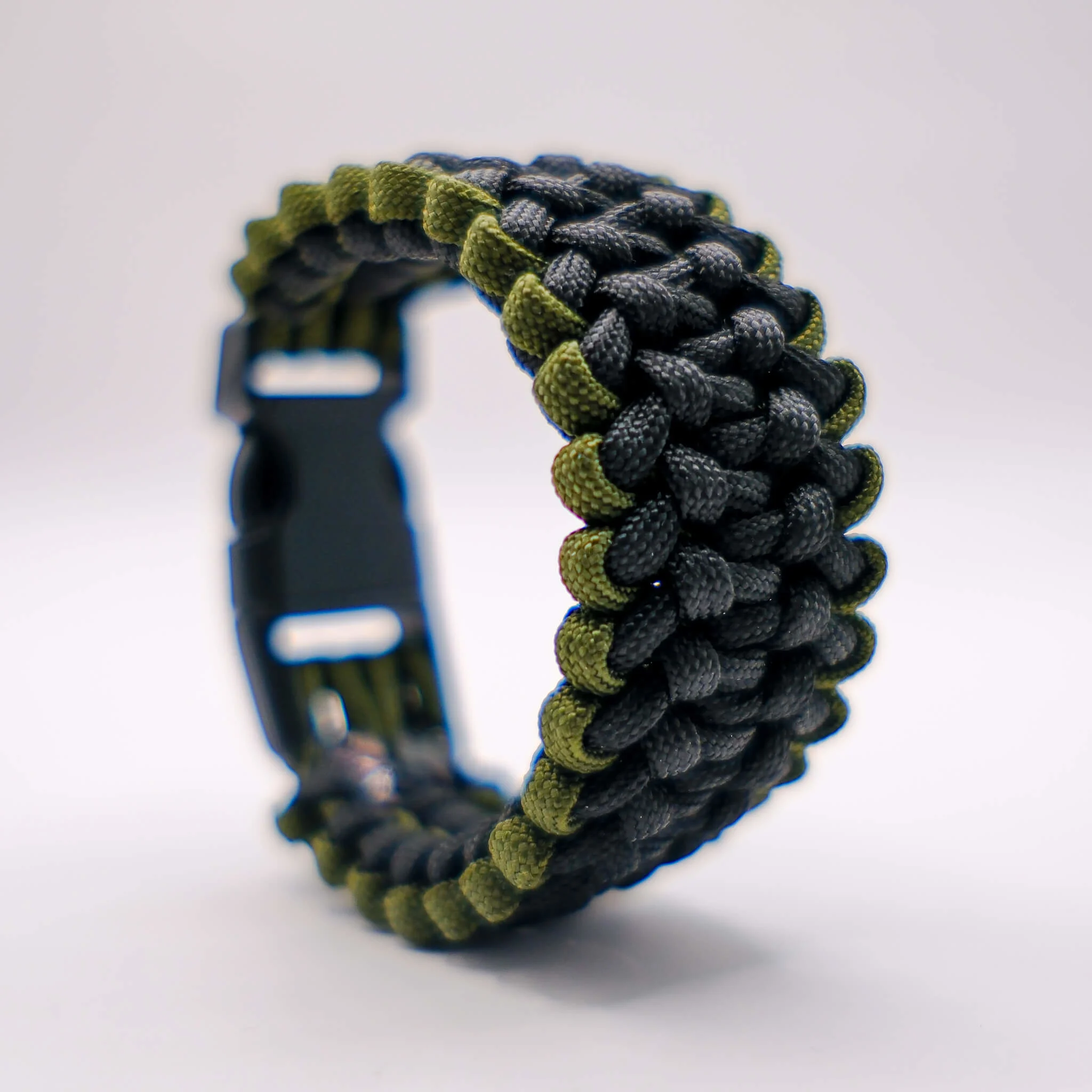 Paracord Survival Bileklik Siyah Haki Outdoor Kamp Bilekliği 