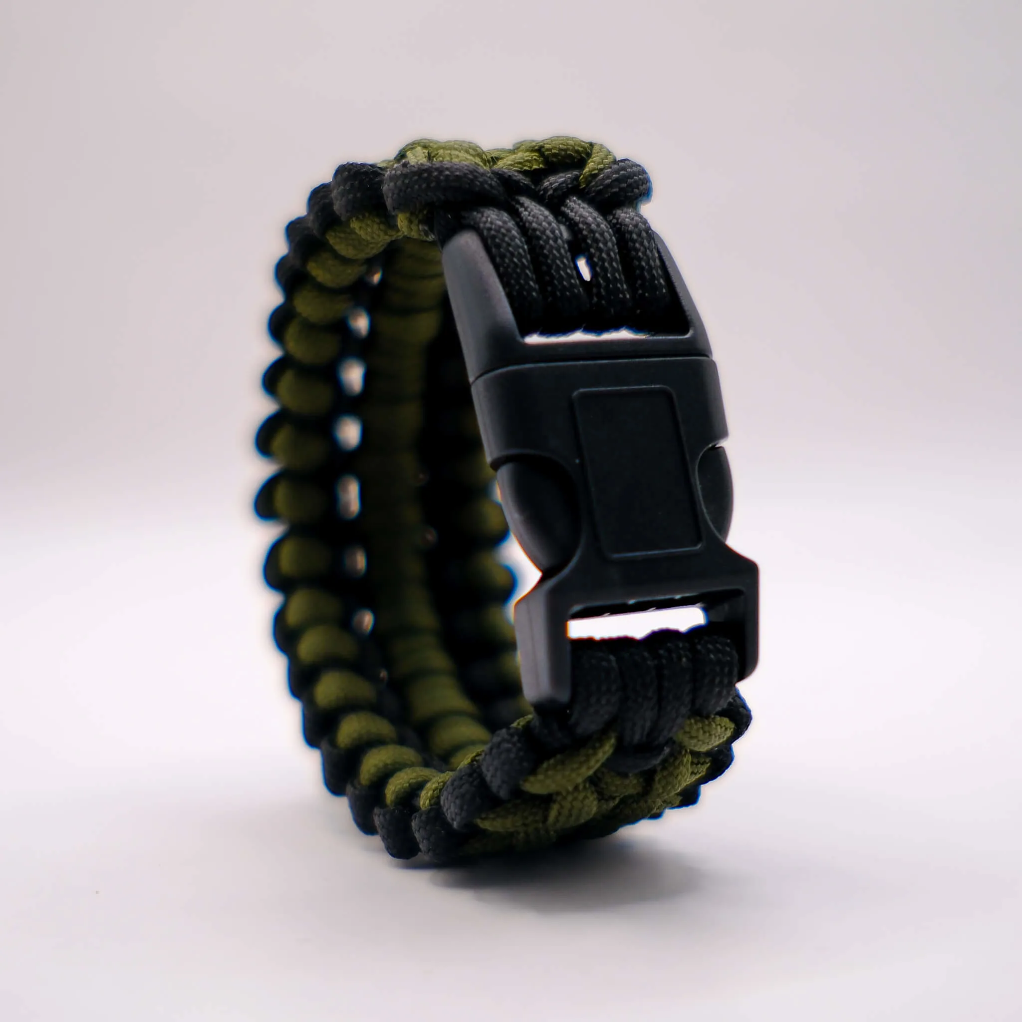 Paracord Survival Bileklik Siyah Haki Yeşil Outdoor Kamp Bilekliği 