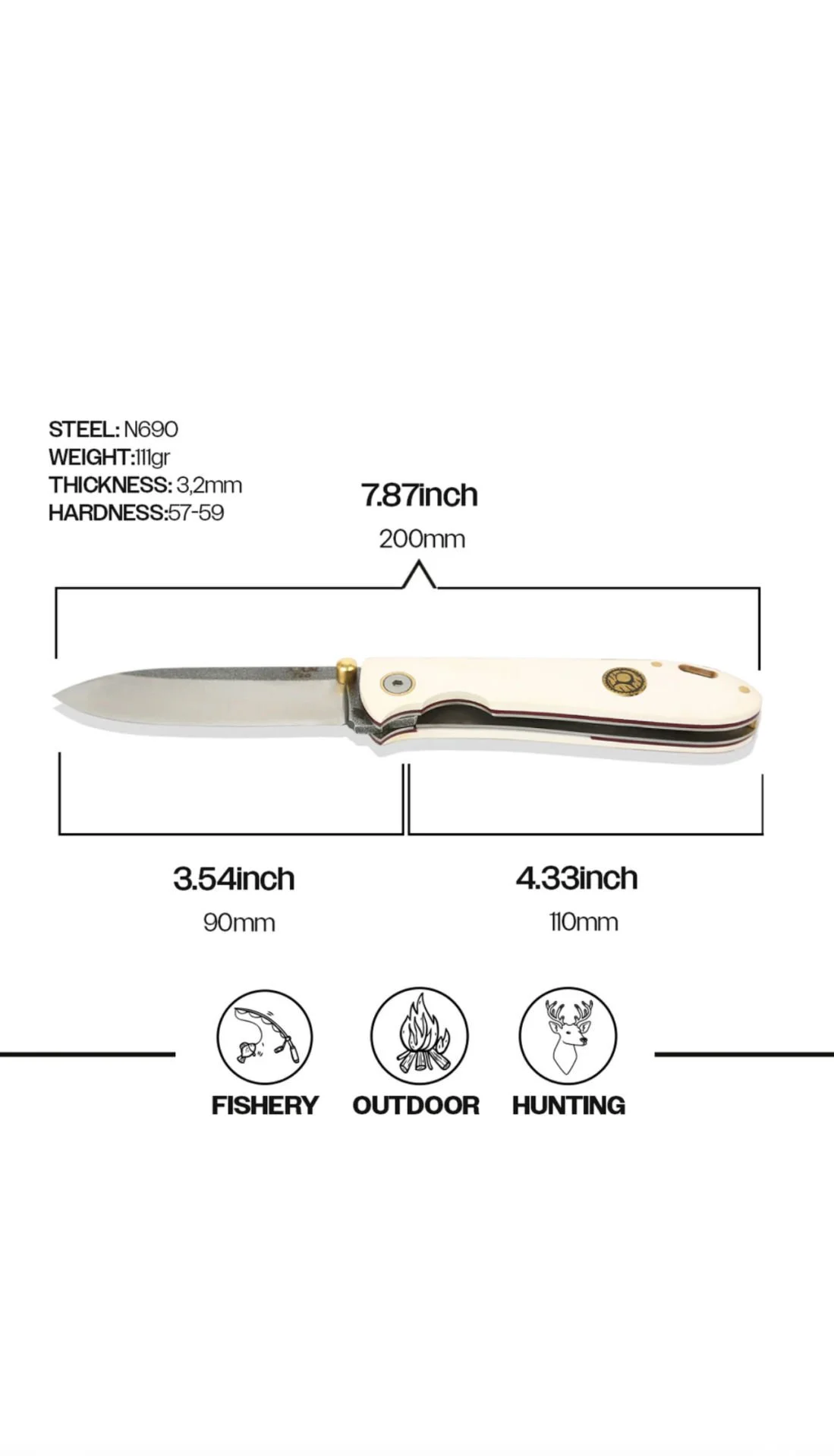 Böhler N690 Çelik Çakı Kam T20